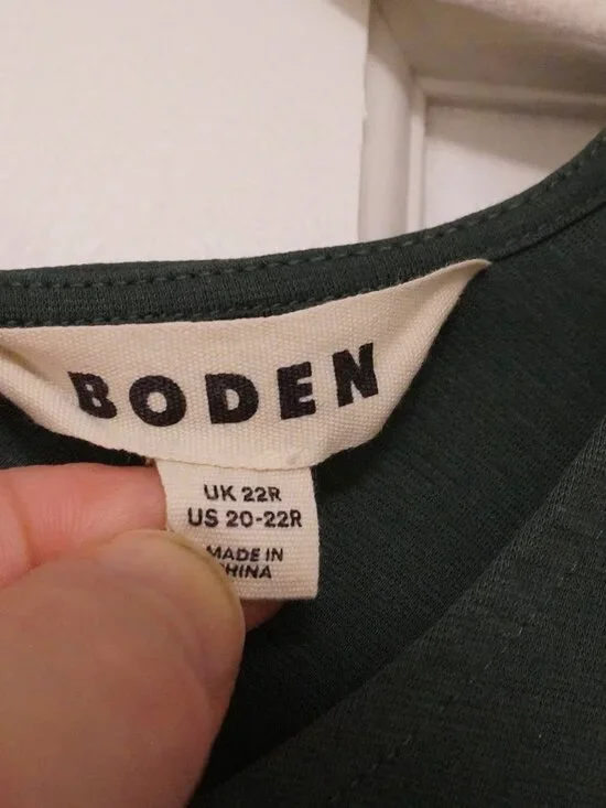 Boden Green Sheath Dress US 20-22R Ruched Side Short Sleeve - Picture 2 of 4